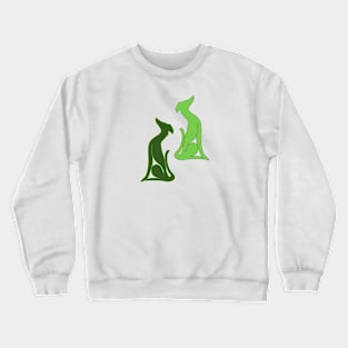 Greyhound Sitting Green Crewneck Sweatshirt